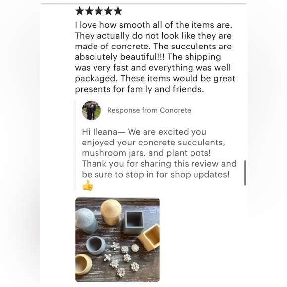 Handmade Small plant pot circular and square set of 2 - Picture 3 of 10